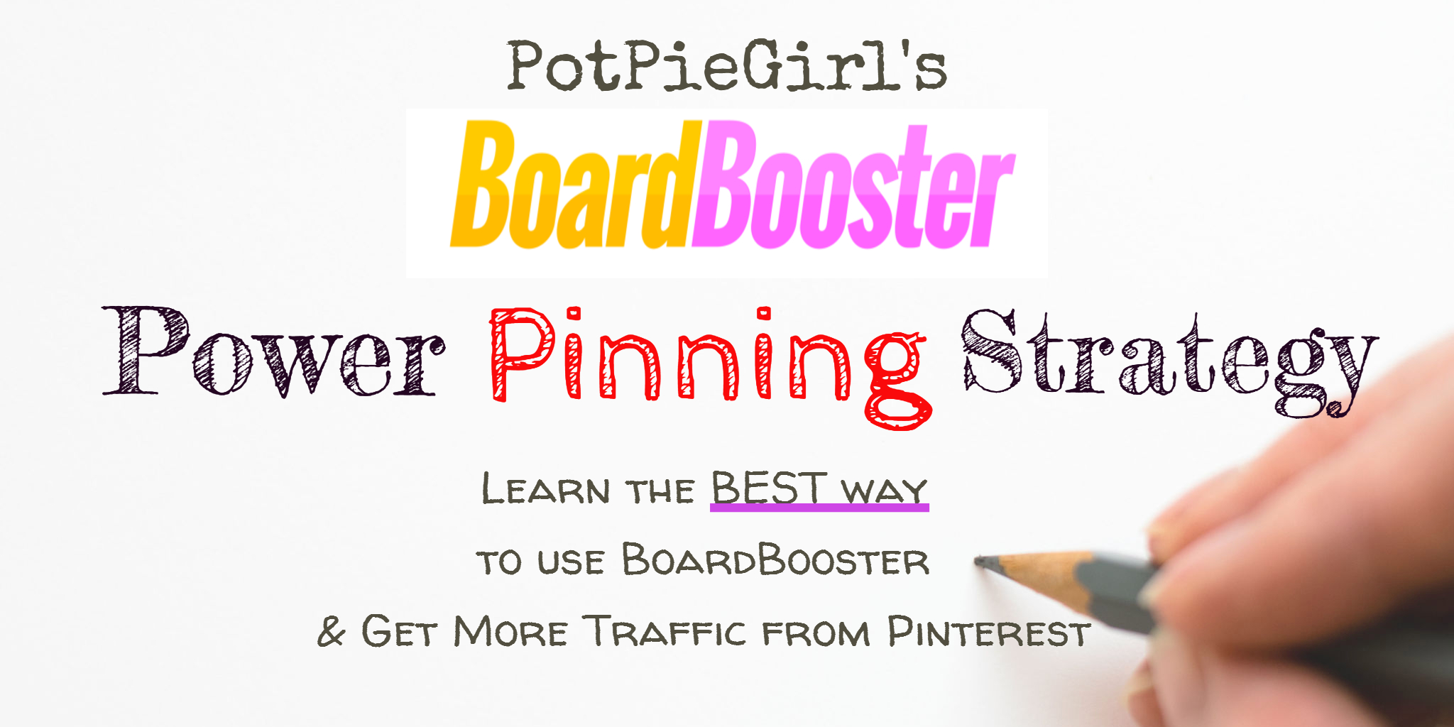 How To use BoardBooster for more Pinterest traffic. PotPieGirl's BoardBooster Power Pinning Strategy WORKS and it's so easy to do. Try it - you'll LOVE it!