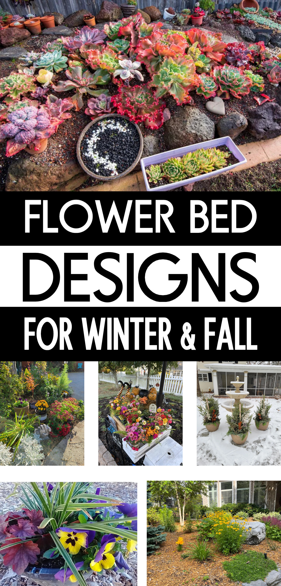 Flower Bed Designs For Winter and Fall (colorful cold weather ideas!)