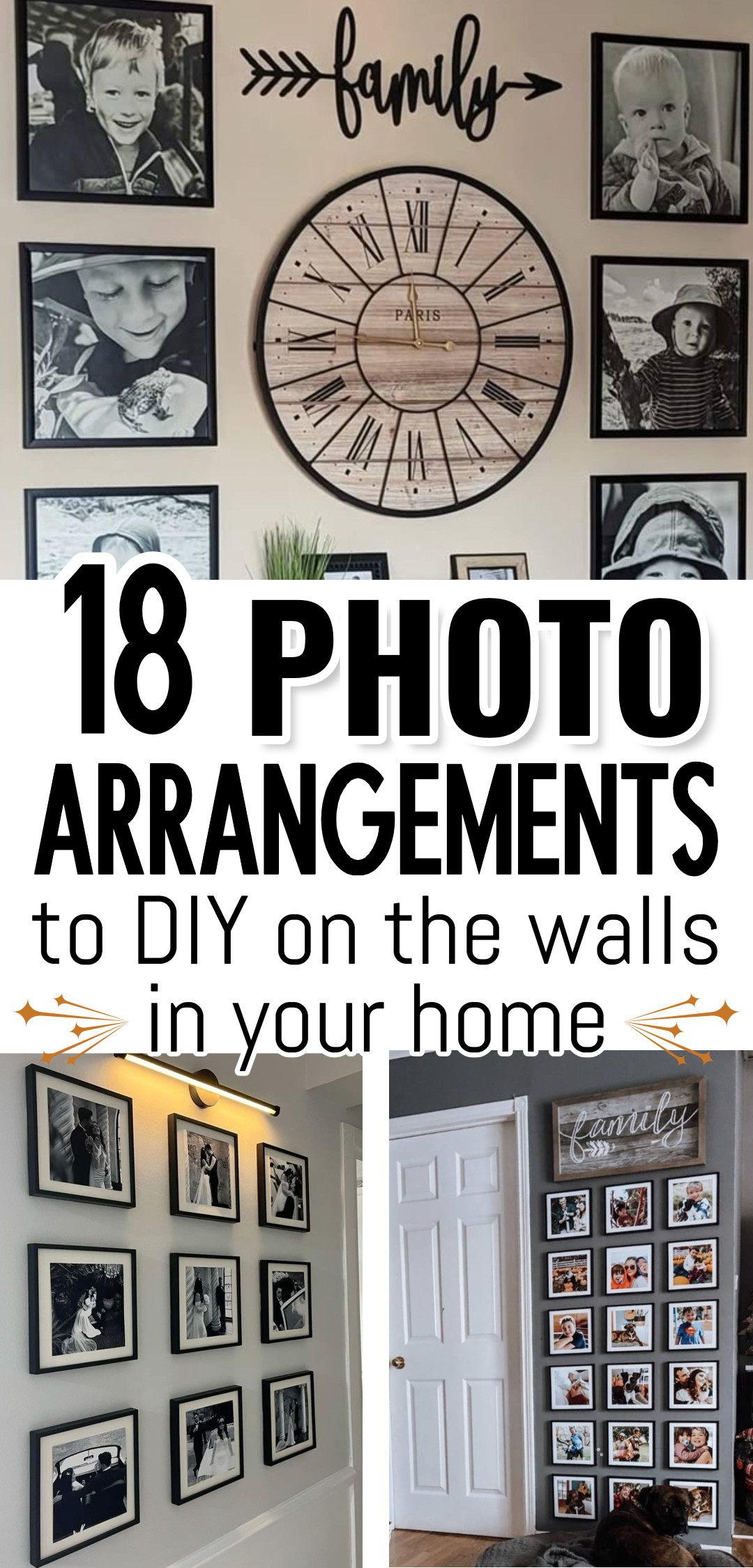 18 Photo Arrangements To DIY On The Walls In Your Home