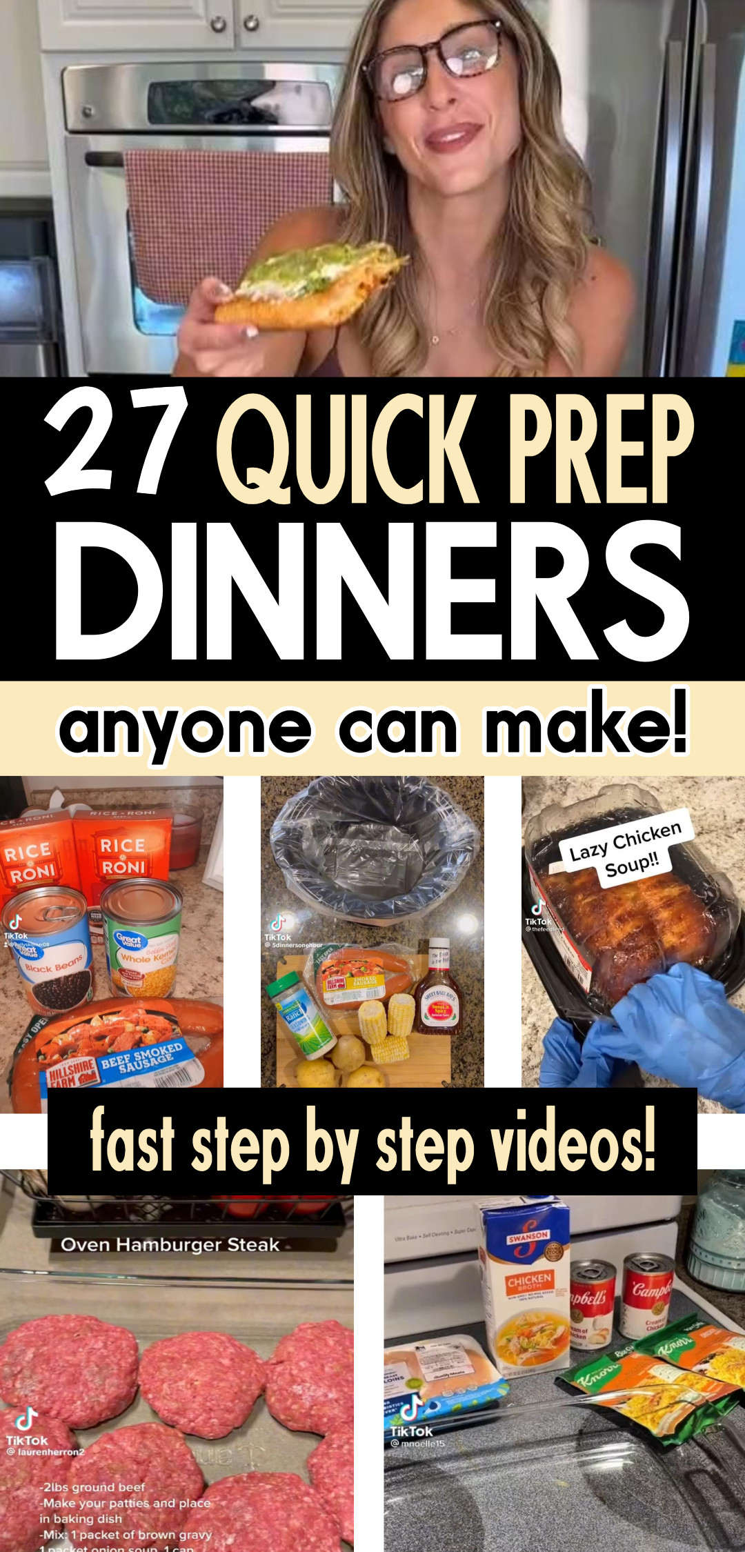27 Quick Prep Dinners ANYONE Can Make (fast video recipes!)